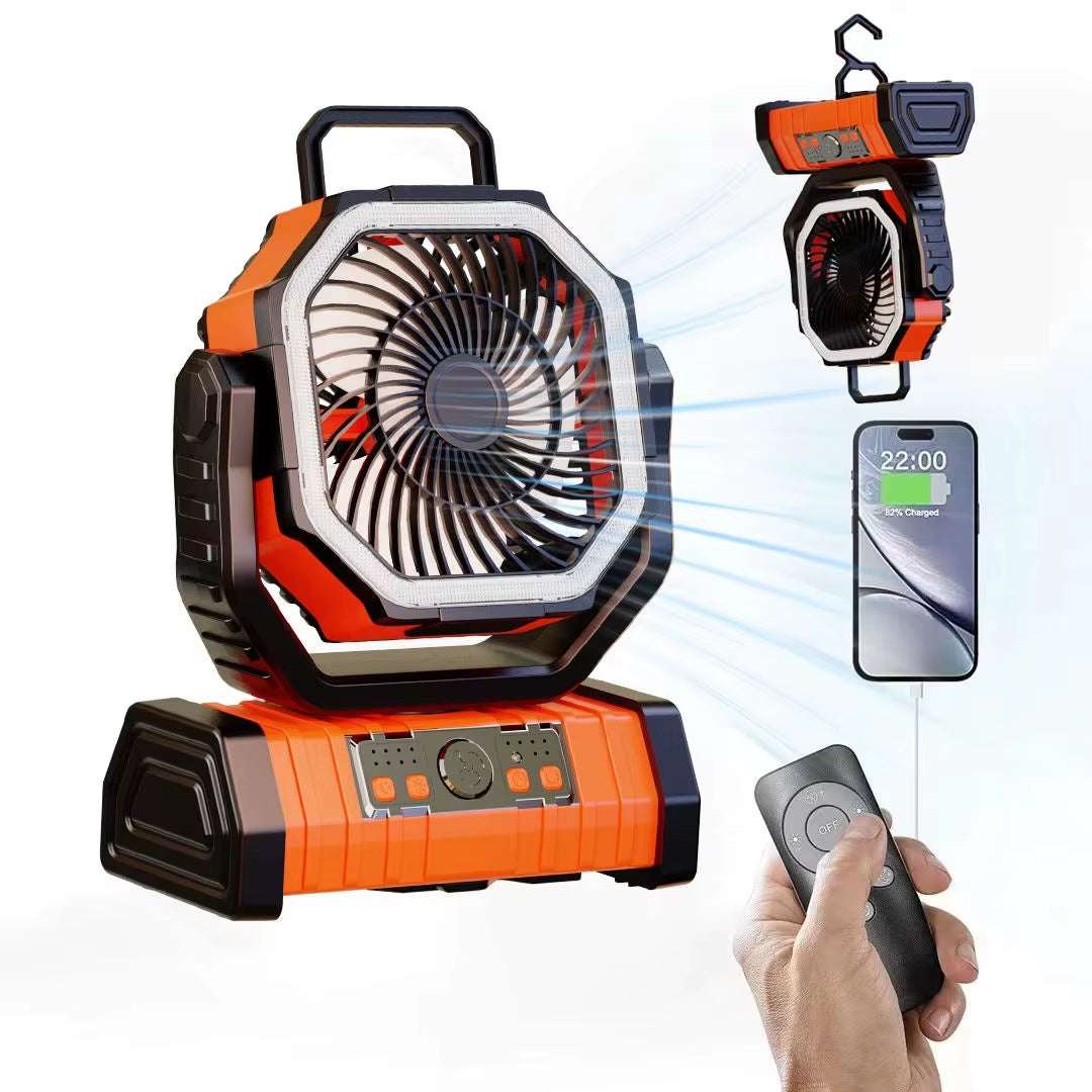Ventilador Portátil Pro 20,000 mAh: Aire Potente, Iluminación y Power Bank Todo-en-Uno